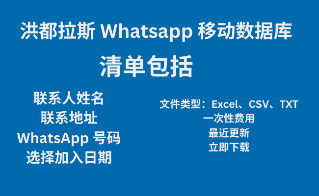 洪都拉斯 Whatsapp 移动数据库